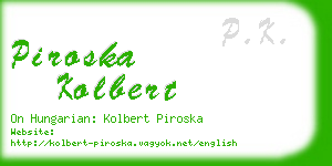 piroska kolbert business card